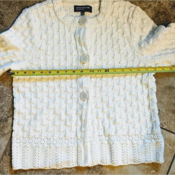 Women's Jones New York Collection Off-White Cardigan Sweater Small - Picture 7 of 8